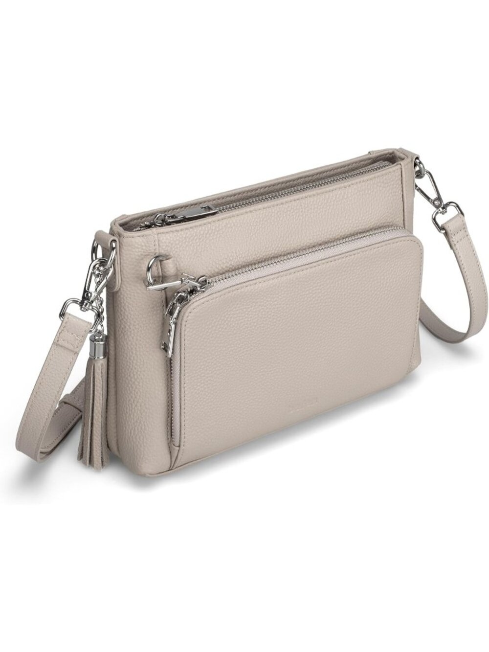 👜Women's Grey Genuine Leather Anti Theft RFID Crossbody Bag Wallet Purse